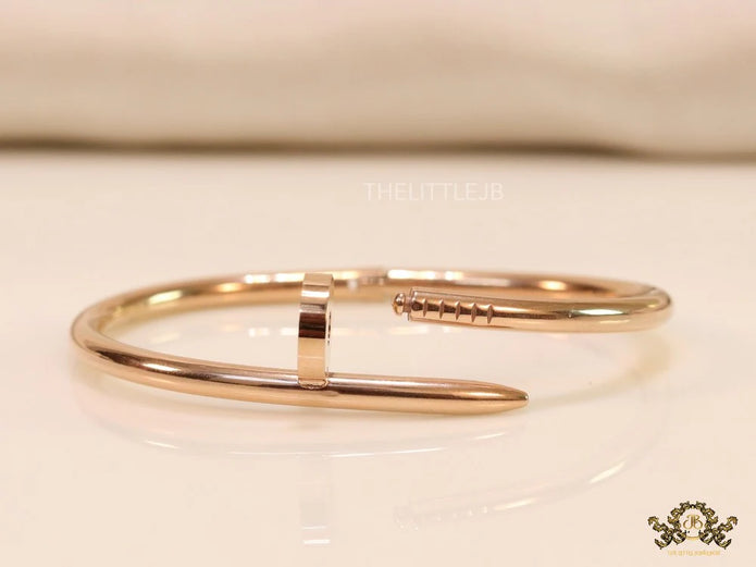 Rose gold plated nail bracelet for women