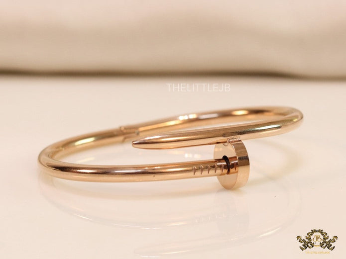 Rose gold plated nail bracelet for women