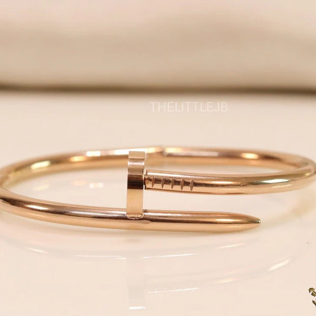Rose gold plated nail bracelet for women