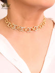 Double C CZ and gold link chain