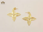 Alphabet L&V gold spike flower earrings