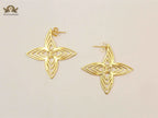 Alphabet L&V gold spike flower earrings