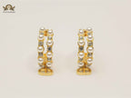 Alphabet CD pearl round earrings
