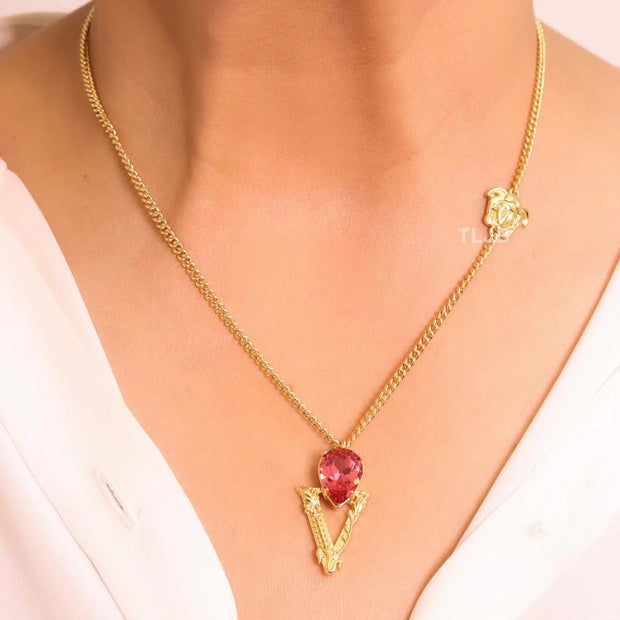 Medusa gold cz chain