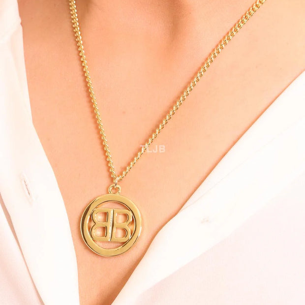 Alphabet B gold chain