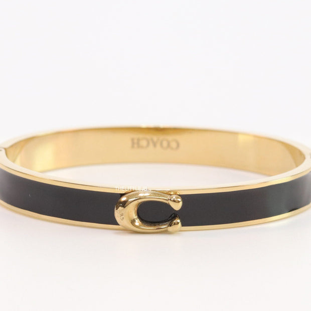 Sleek black and golden bracelet with C alphabet in centre