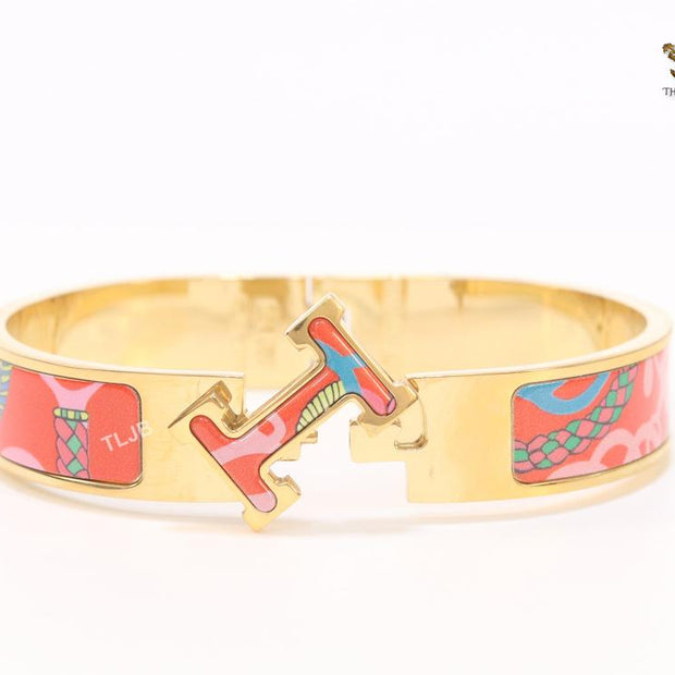 Alphabet H pastel red bracelet