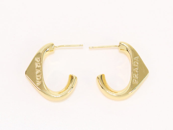 Gold open designer hoops
