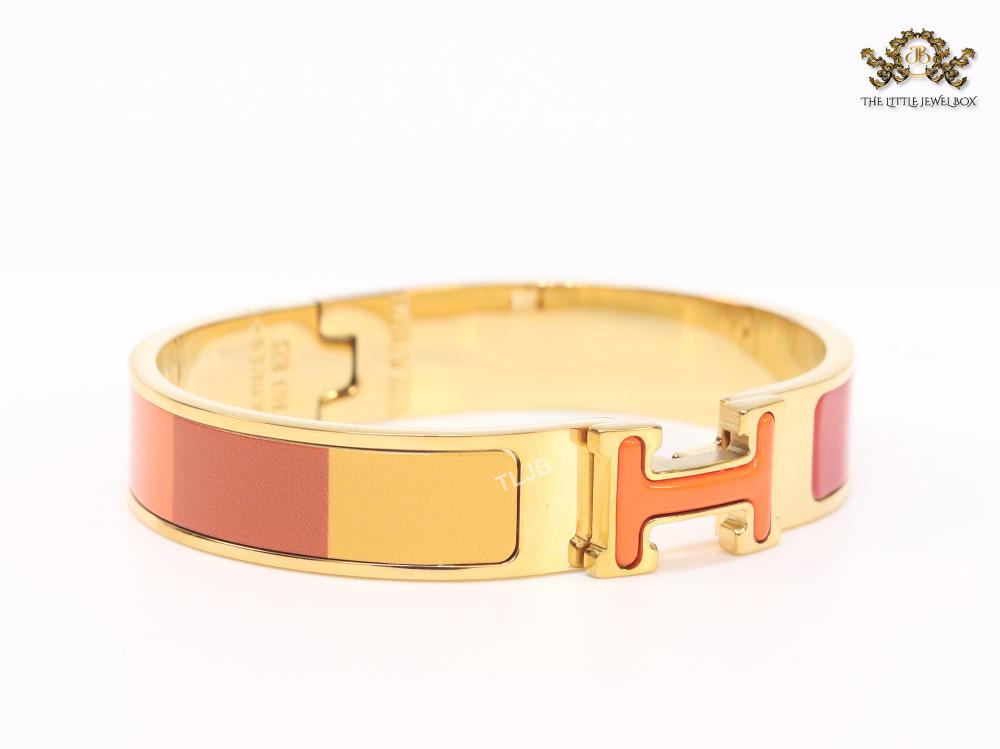 Alphabet H red and orange bracelet