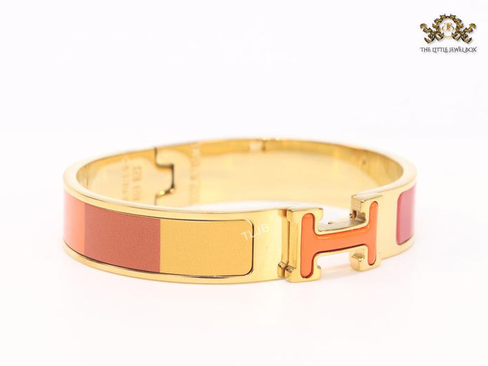 Alphabet H red and orange bracelet