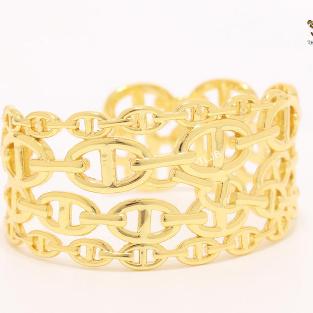 Chunky link chain alphabet bracelet