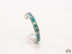 Twin G motif malachite green bracelet in matt gold finish