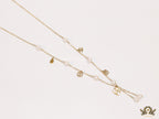 Rose Gold chain necklace with pearls and alphabet motifs