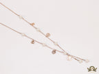 Gold chain necklace with pearls and alphabet motifs