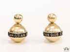 Gold plated lobe shape studs with alphabets