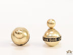 Gold plated lobe shape studs with alphabets