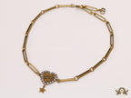 Gold plated link chain necklace with heart shaped alphabet pendant