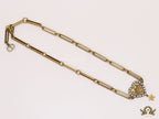Gold plated link chain necklace with heart shaped alphabet pendant
