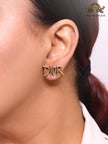 Rustic copper Alphabet C and D earrings
