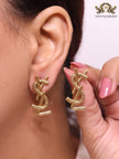 Alphabet Y and L antique earrings in gold