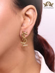 Alphabet Y and L antique earrings in gold