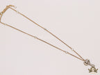 Gold plated chain necklace with cz G and key pendant