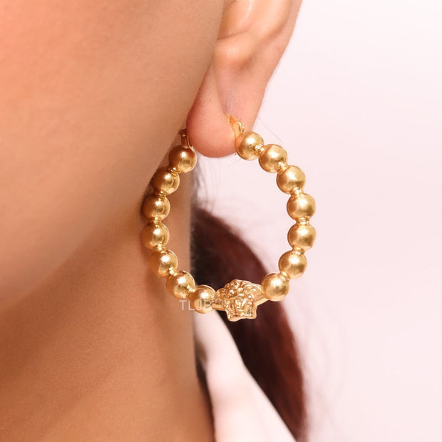 Medusa and gold ball Hoops