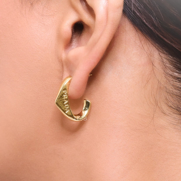 Gold open designer hoops