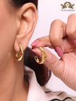 Gold open designer hoops