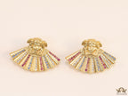 Detachable Medusa earrings with multi cz design at back