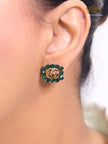Double G emerald stones studs