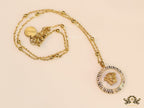 Gold plated Athena necklace with mother of pearl