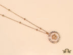 Rose gold plated Athena necklace with mother of pearl