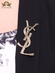 Rustic Copper Alphabet Y S and L brooch