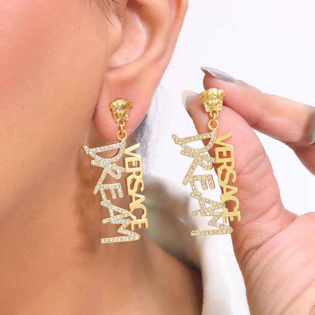 Gold DREAM danglers CZ