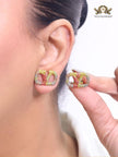 Alphabet V multi coloured studs