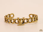 Antique Gold finish link chain bracelet with alphabets