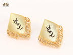 Alphabet Y gold studs with small tassels