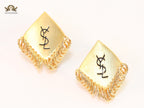 Alphabet Y gold studs with small tassels