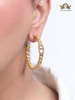 Alphabet C and D sleek link chain hoops 45 mm