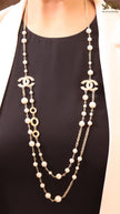 Double layered rustic gold and pear Double C chain