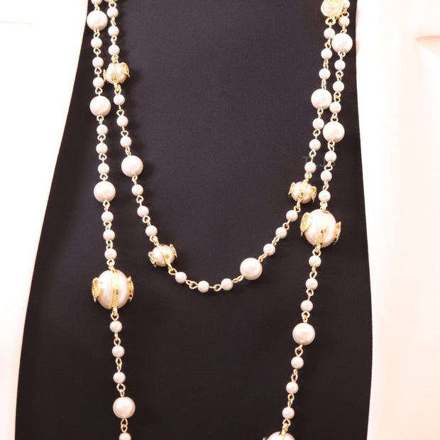 Gold Double C on Pearl chain