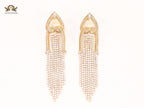 Gold cz tassels with heart