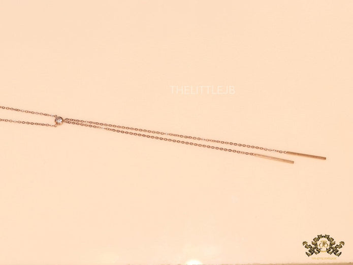 Rose gold dangle necklace