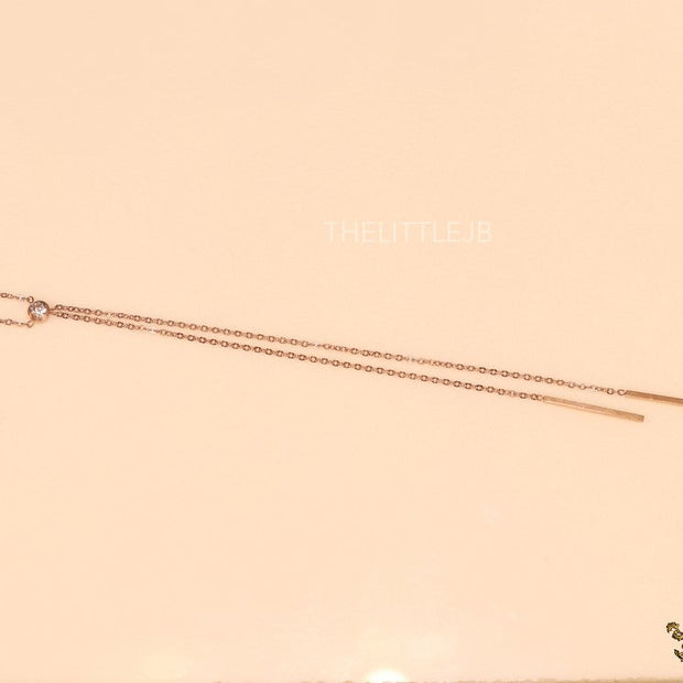 Rose gold dangle necklace
