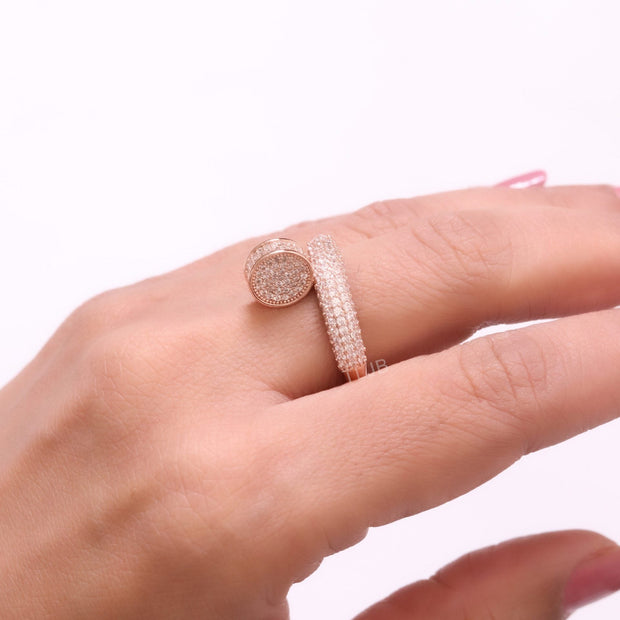 Rose Gold plated Screw cz ring