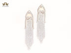 Platinum cz tassels with heart
