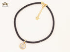 Medusa black leather choker
