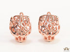 Rose gold plated panther face clip back studs in cutwork