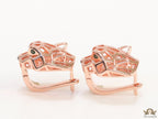 Rose gold plated panther face clip back studs in cutwork